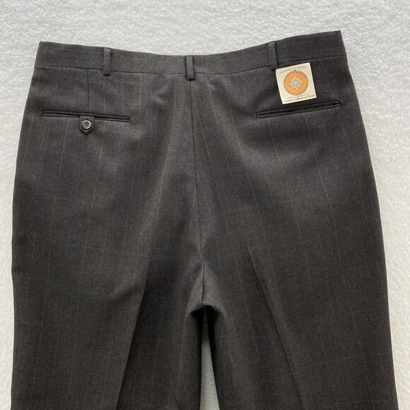 John Alexander Pants Men's 38x30 Gray Pleated Front Wool Preppy Corpcore USA - Picture 12 of 16